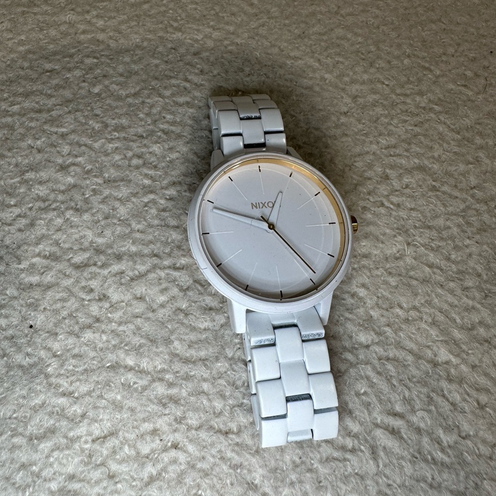 Nixon White and Gold Watch